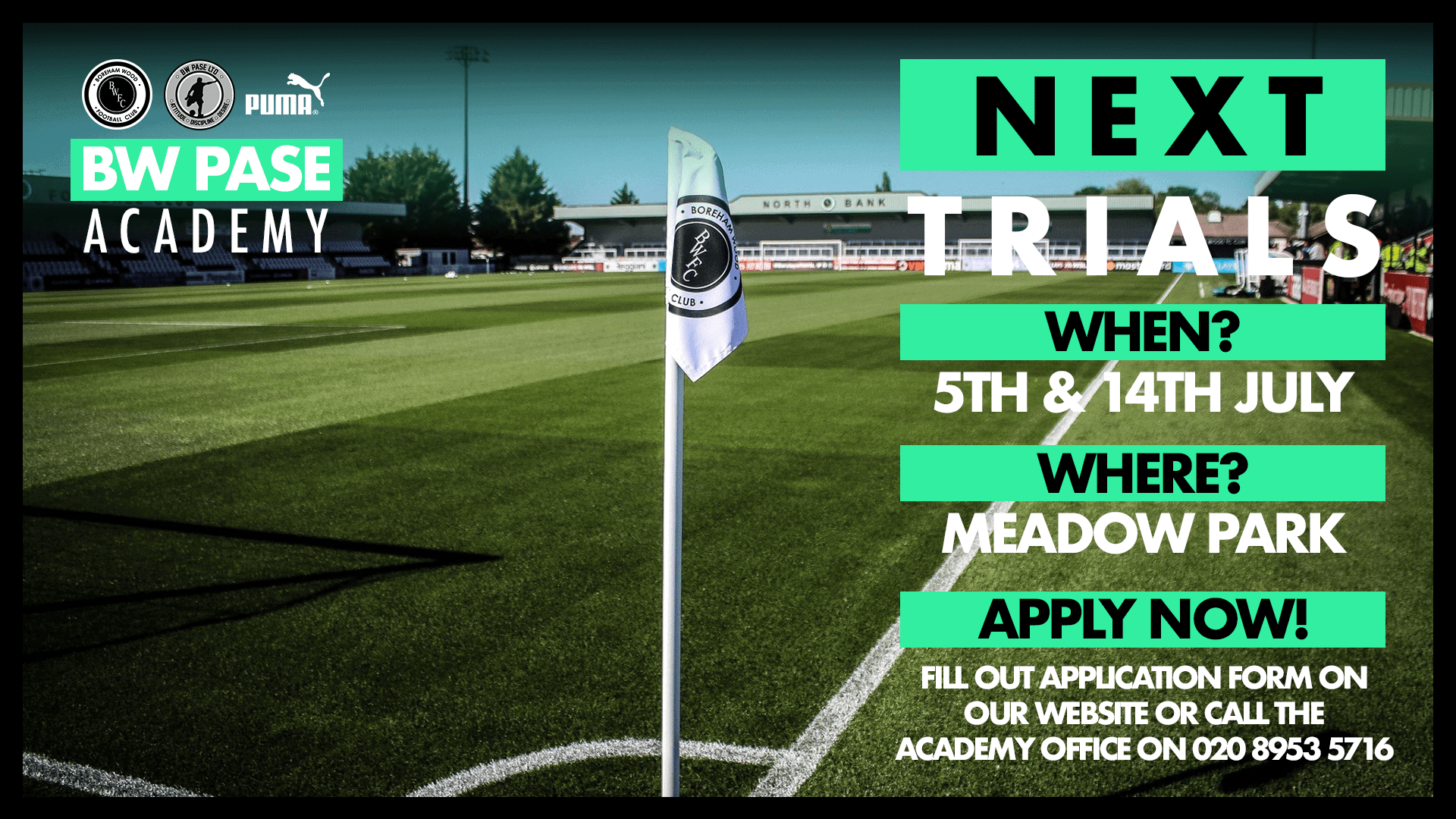 BW PASE ACADEMY ANNOUNCE JUNE & JULY TRIAL DATES