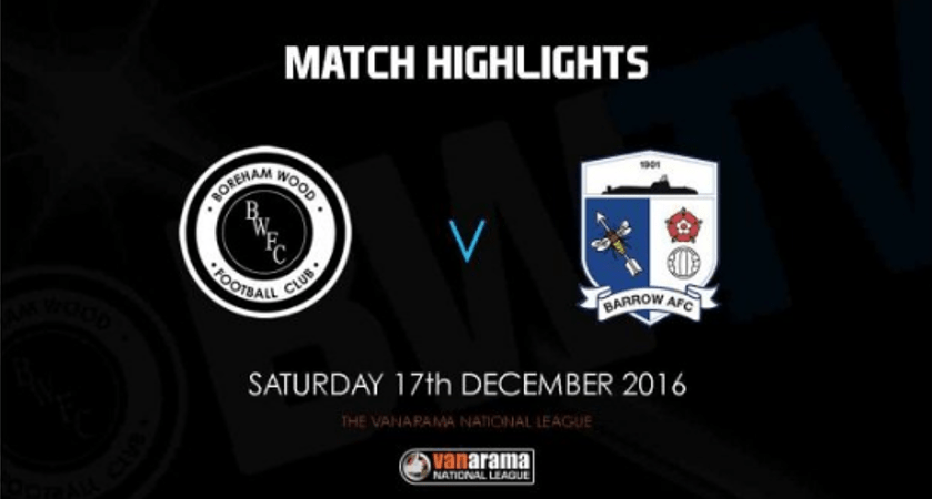 HIGHLIGHTS FROM SATURDAYS DRAW WITH BARROW ARE NOW ONLINE