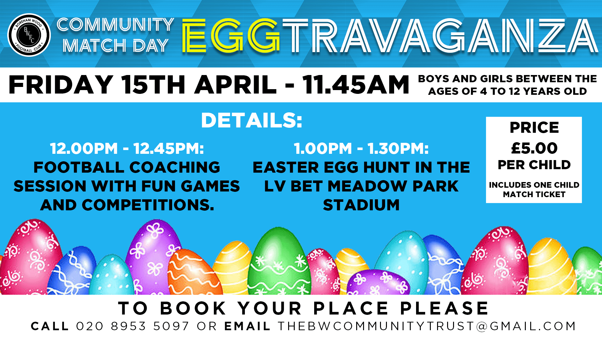 MATCH DAY EGG-TRAVAGANZA AT MEADOW PARK