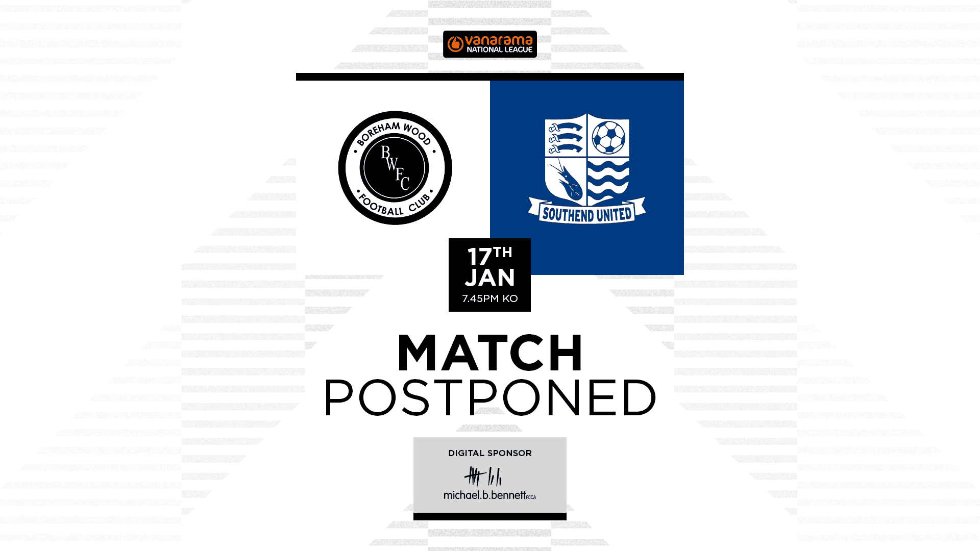 POSTPONED: ACCRINGTON STANLEY (A) FAC3R REPLAY 