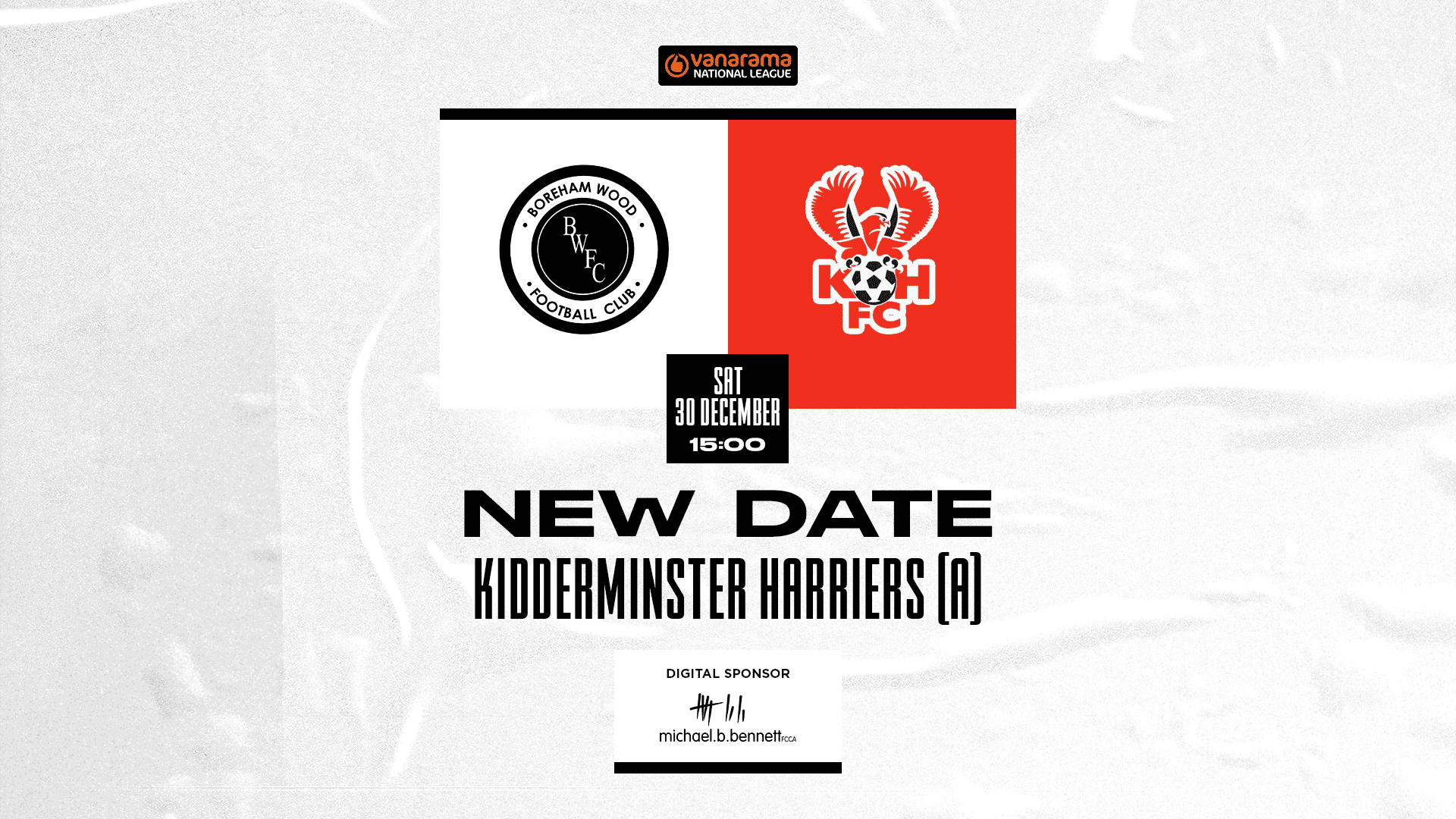 NEW DATE: KIDDERMINSTER HARRIERS (A)