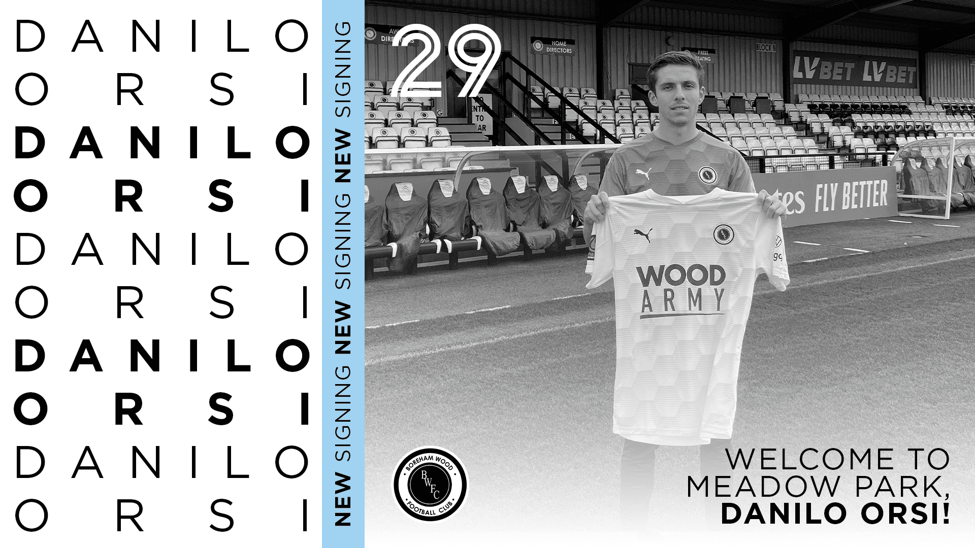 DANILO ORSI JOINS WOOD ON LOAN FROM HARROGATE TOWN