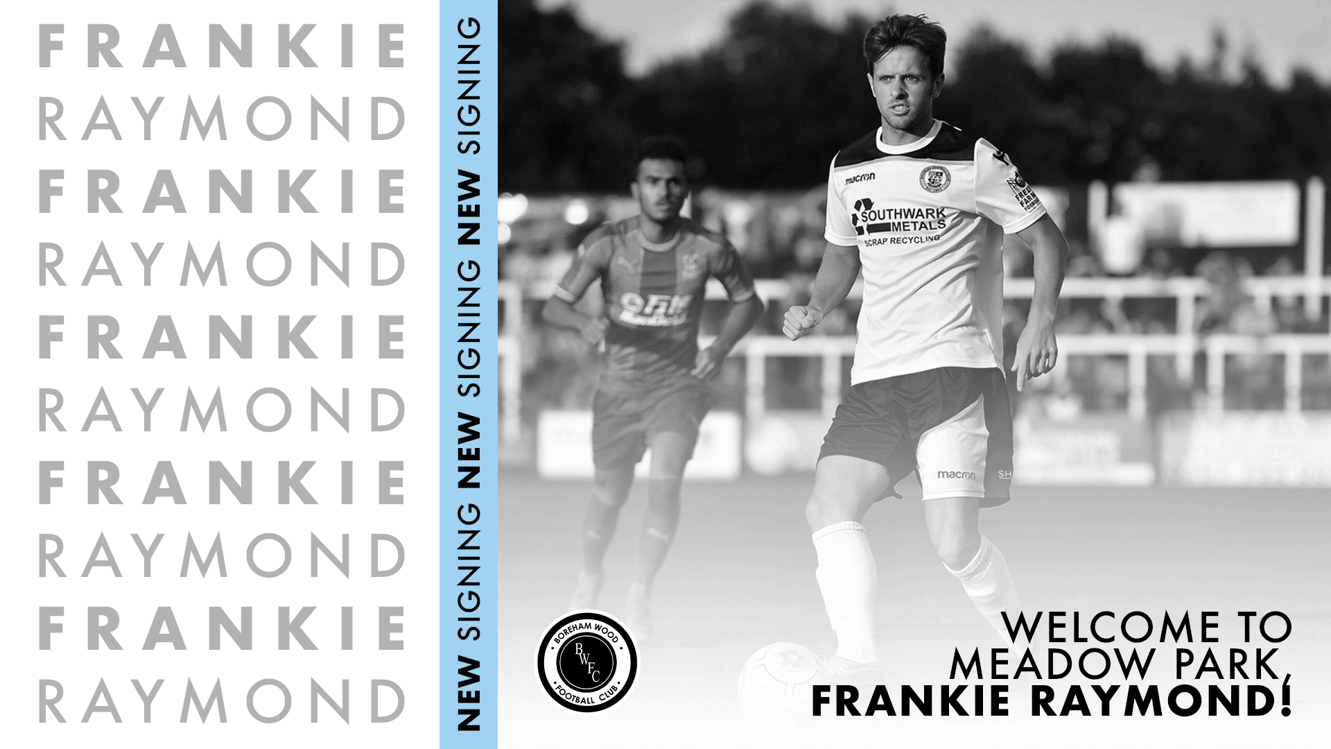 FRANKIE RAYMOND JOINS WOOD ON TWO-YEAR DEAL