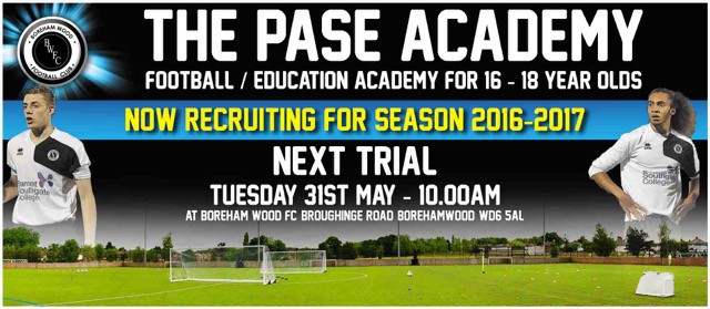 BOREHAM WOOD FC HOST ANOTHER SUCCESSFUL ACADEMY TRIAL