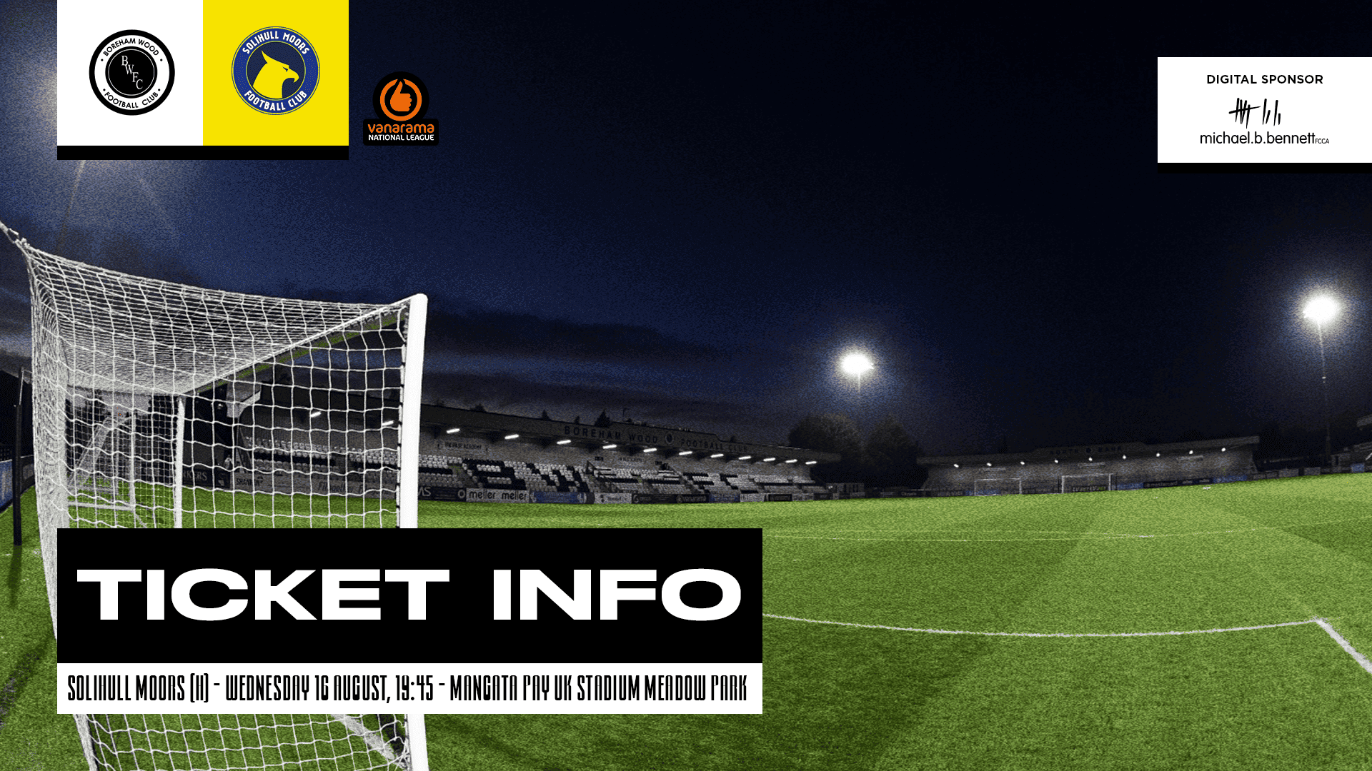 TICKET INFO: SOLIHULL MOORS