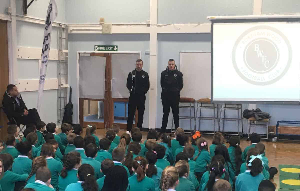 FIRST TEAM PLAYERS VISIT LOCAL SCHOOL