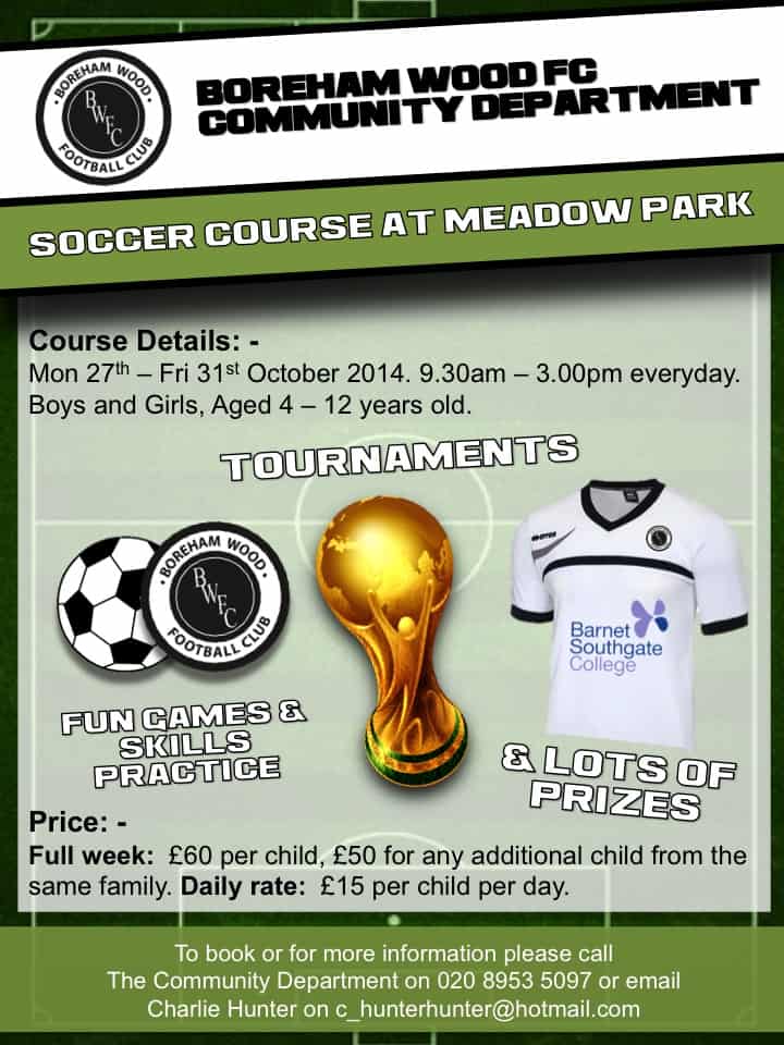 OCTOBER HALF TERM SOCCER SCHOOL