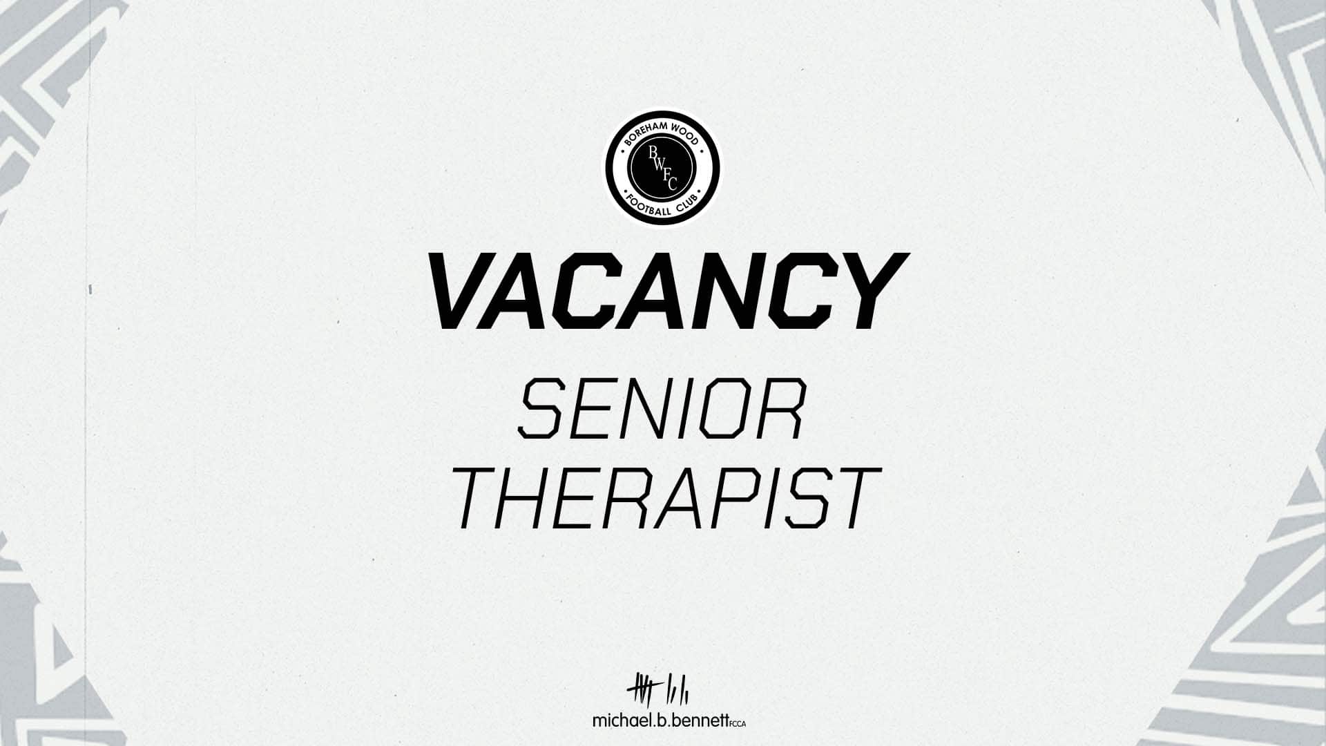 VACANCY: SENIOR THERAPIST