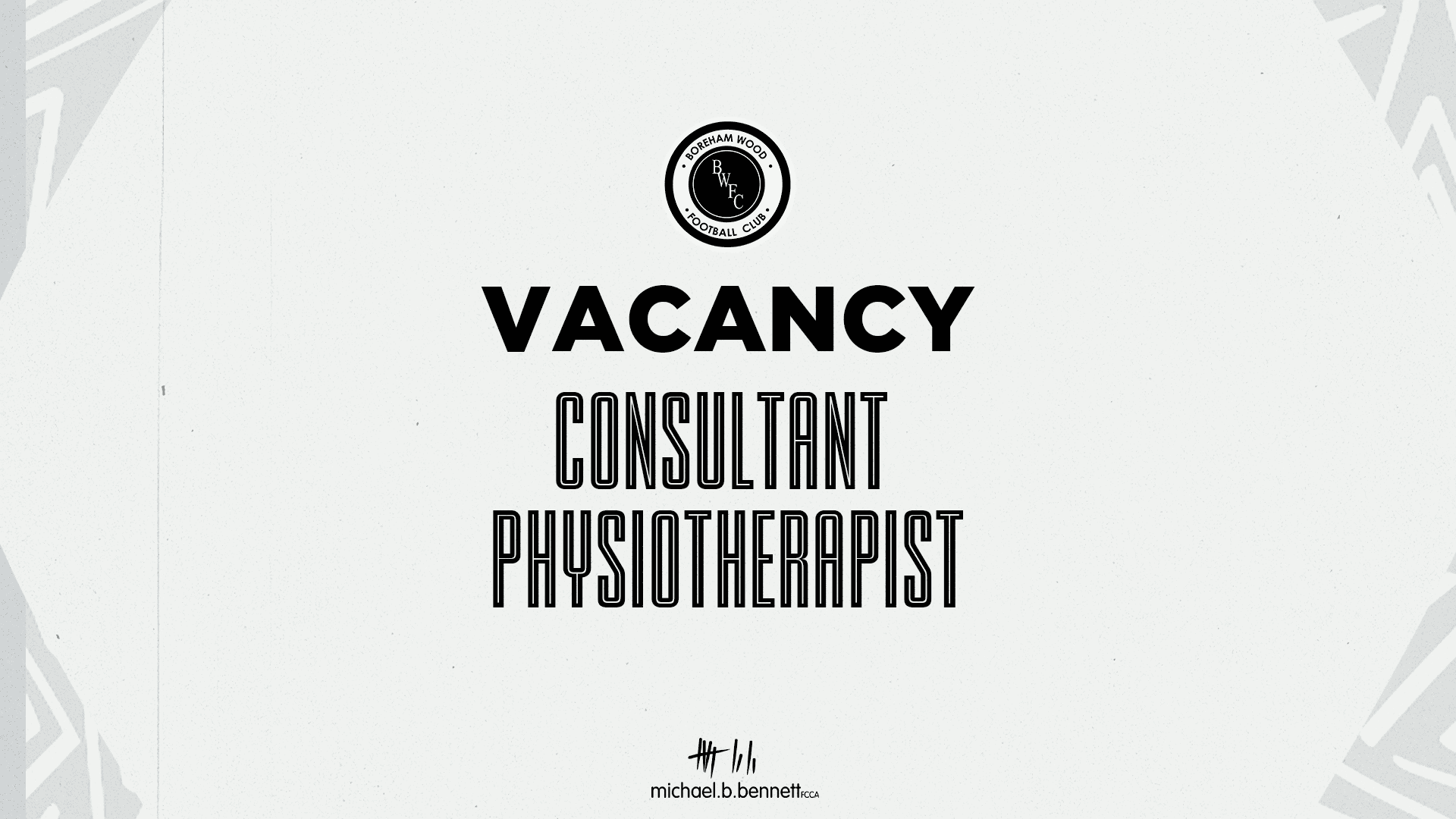 VACANCY: CONSULTANT PHYSIOTHERAPIST