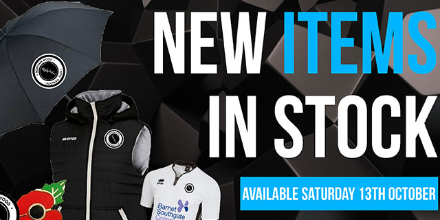 NEW ITEMS IN STOCK IN OUR CLUB SHOP