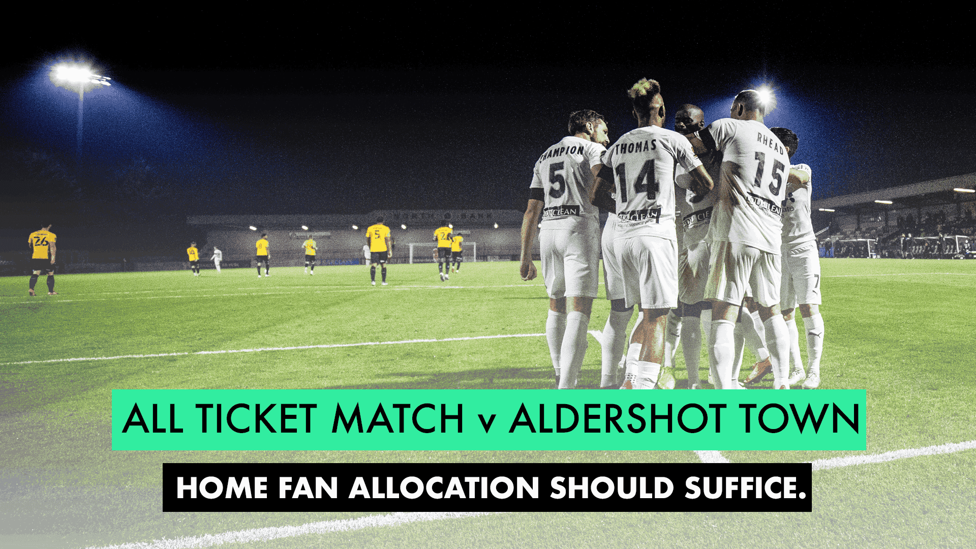 ALDERSHOT TOWN (H) – ALL TICKET MATCH